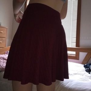 WORN ONCE! Maroon Skater Skirt! HIGH WAISTED! CUTE